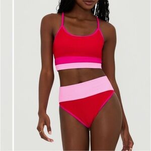 Beach Riot Eva Bikini Top Be Mine ColorBlock Size M
